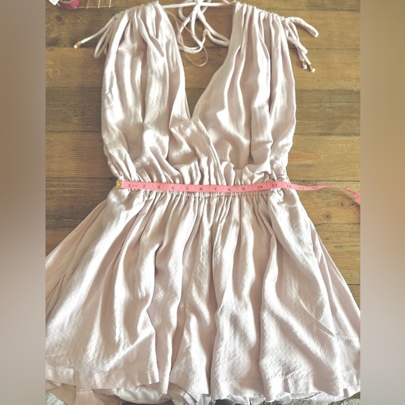 HYFVE Draped pocketed Pink Romper Drapey  Elastic Waist Lined Sz M - Picture 7 of 9
